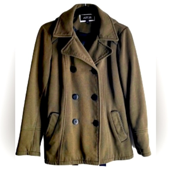Apt. 9 Jackets & Blazers - 🌧️ NWT HOODED (REMOVABLE) PEACOAT Button Up Apt 9 Olive Green XL